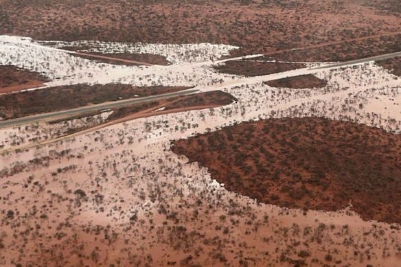 Floodwaters after Tropical Cyclone Narelle.