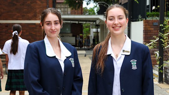 St Ursula’s College IB students Alyssa Truant and Olivia Holt.