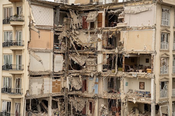 A destroyed residential building pictured in Tehran this week after an airstrike. 