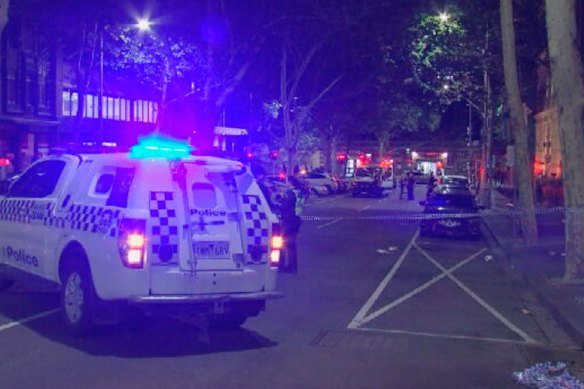 Police responded to reports of a man armed with a machete in the Queen Street area of Melbourne just after 2.30am on March 9.
