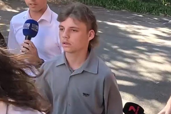 Brodie Dewar arriving at court on Thursday. 