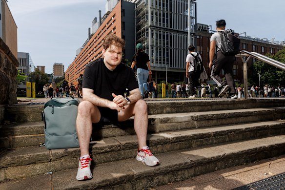 UNSW student Angus Thompson pictured on campus.