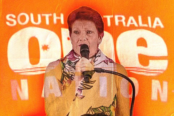 One Nation leader Pauline Hanson. Her party’s vote increased ninefold in the South Australian election. 