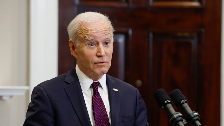 President Joe Biden looks surprised