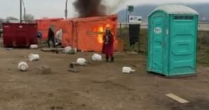 Fire erupts at Penticton encampment as province seeks injunction to dismantle site