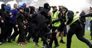 Scottish Cup Soccer Match Turns to Chaos After Fans Raid Pitch With Flares After Final Whistle Scottish Cup Soccer Match Turns to Chaos After Fans Raid Pitch With Flares After Final Whistle
