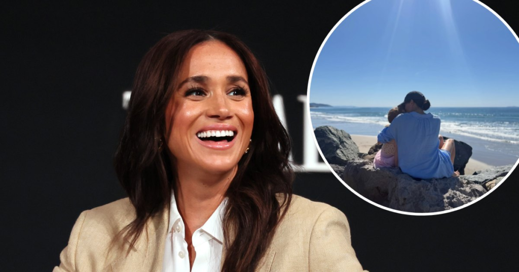Meghan Markle Kisses Daughter Princess Lilibet, 4, on Beach in Rare Pic Taken by Prince Harry