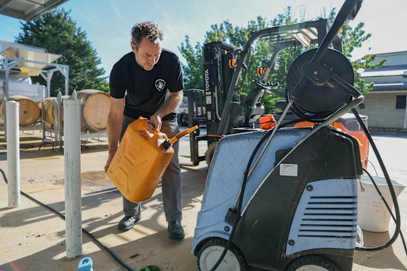 Handpicked Wines winemaker Cameron Wilson at the Mornington Peninsula winery.