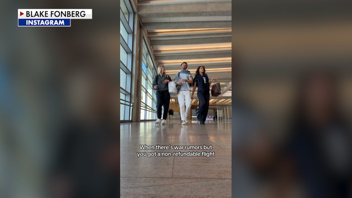 Social media post showing people landing at Ben Gurion Airport