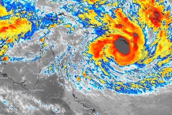 An image of Cyclone Narelle, off the Far North Queensland coast, on Wednesday.