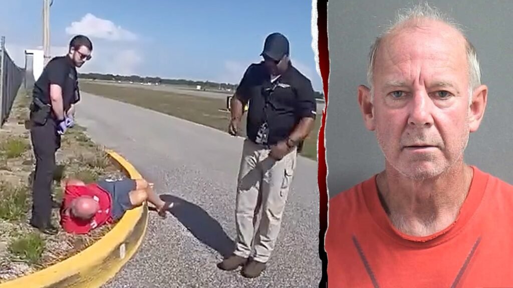 Driver plows through airport gate onto airfield, sneaks onto planes before police takedown, bodycam shows Driver plows through airport gate onto airfield, sneaks onto planes before police takedown, bodycam shows