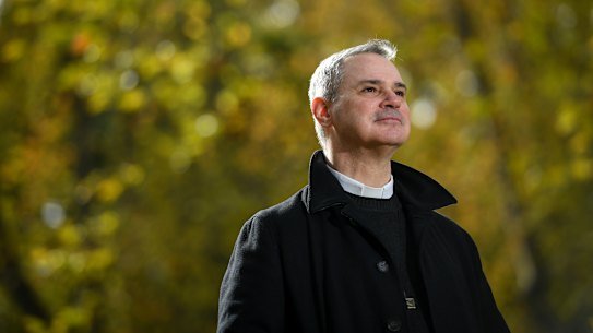 Peter Comensoli, Archbishop of Melbourne, in Fitzroy Gardens. 