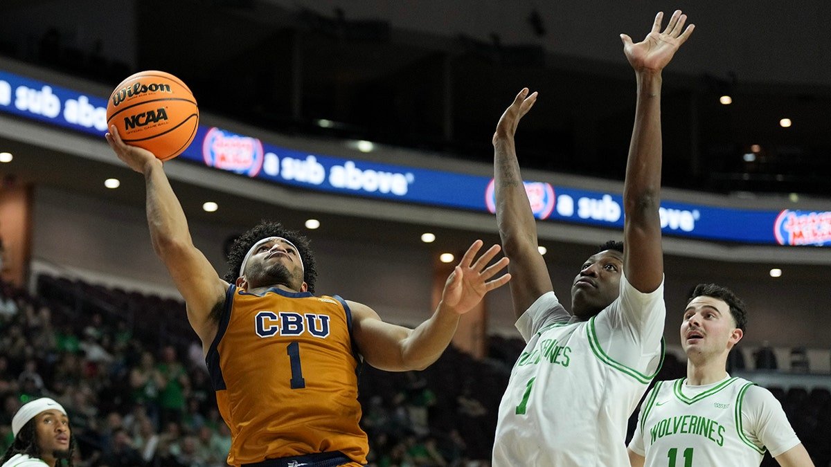 Dominique Daniels Jr goes up for a shot