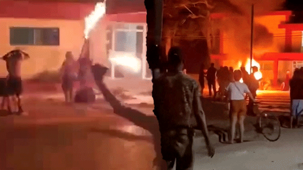 Protesters torch Communist Party HQ in Cuba as video appears to capture gunfire Protesters torch Communist Party HQ in Cuba as video appears to capture gunfire