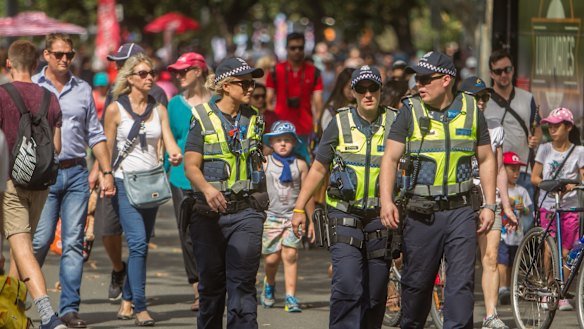 Police at Moomba in 2017.