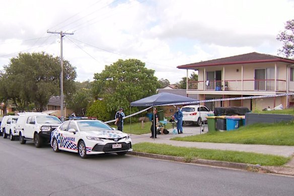 Police crews at the home in Strathpine.