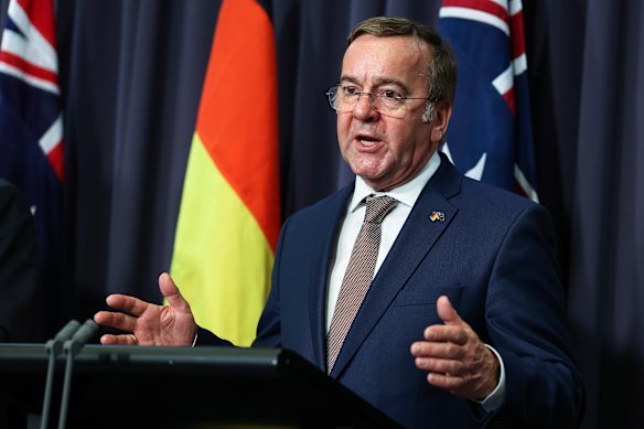 German Minister of Defence
 Boris Pistorius in Canberra.