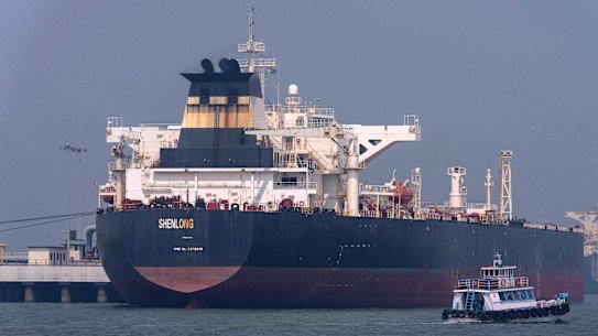 A tanker enters Mumbai after successfully making the journey from the Middle East.