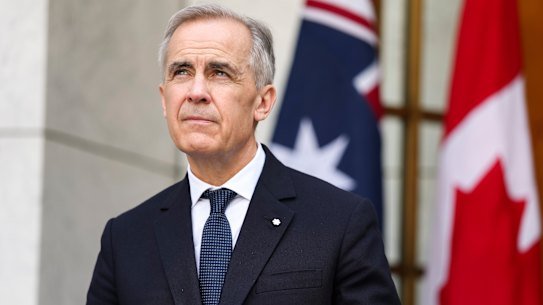 Canada Prime Minister Mark Carney at Parliament House in Canberra.
