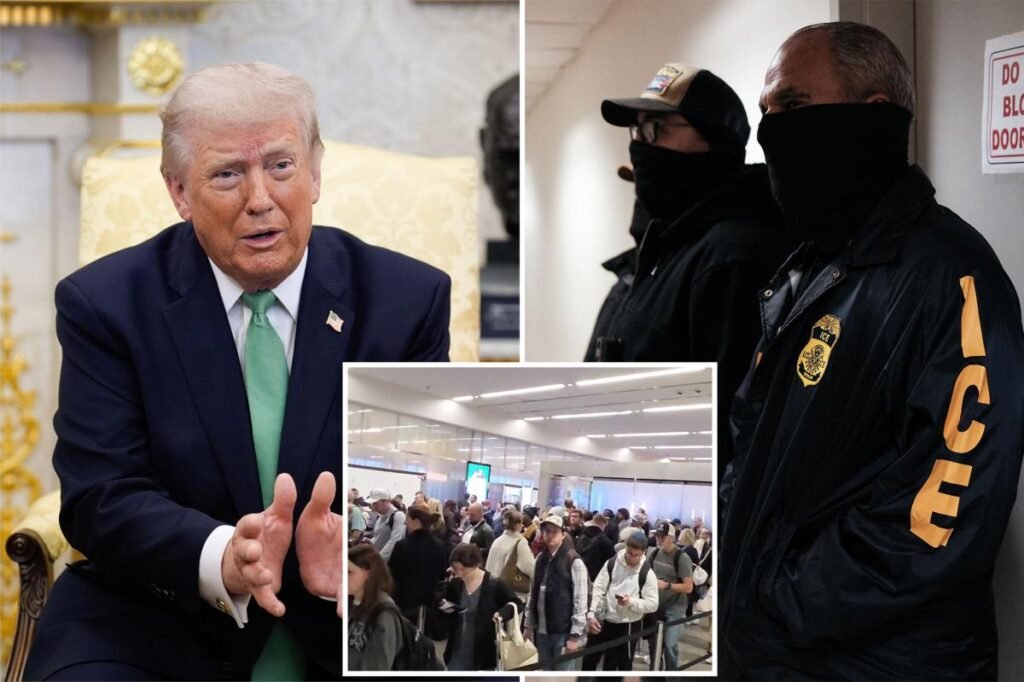Trump deploying ICE to airports on Monday to ease crowded TSA lines — as NYC travelers face security line hell Trump deploying ICE to airports on Monday to ease crowded TSA lines — as NYC travelers face security line hell
