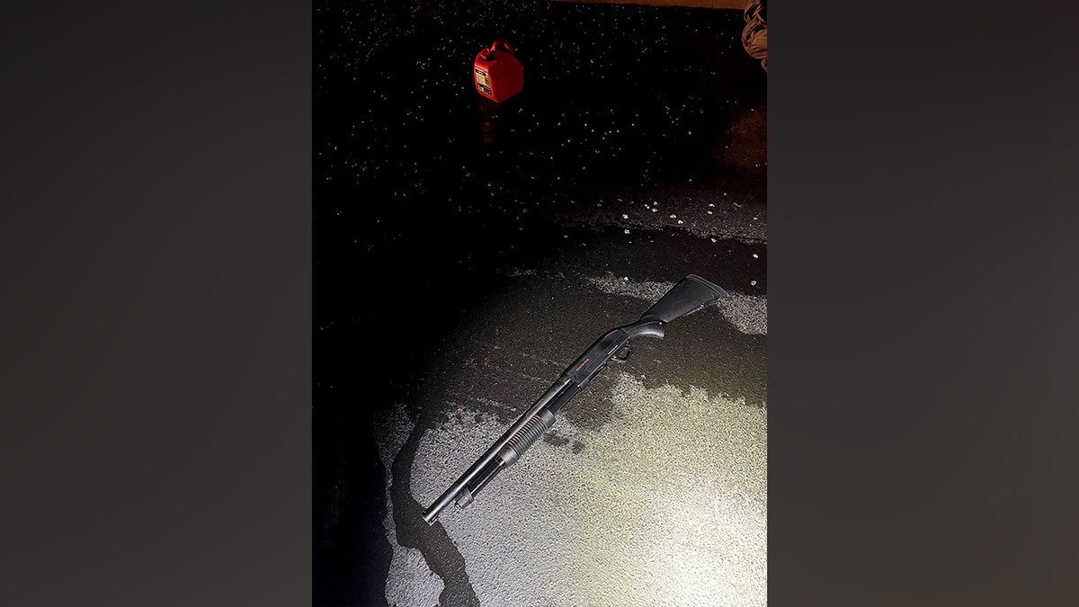 Gun and gas tank on the ground at Mar-a-Lago.