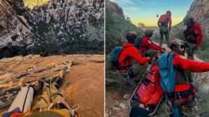 Las Vegas first responders conduct seven-hour rescue of injured climber stranded 600 feet up rock face Las Vegas first responders conduct seven-hour rescue of injured climber stranded 600 feet up rock face
