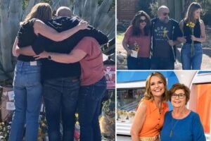 Savannah Guthrie makes somber visit with sister and brother-in-law to memorial at missing mom’s house