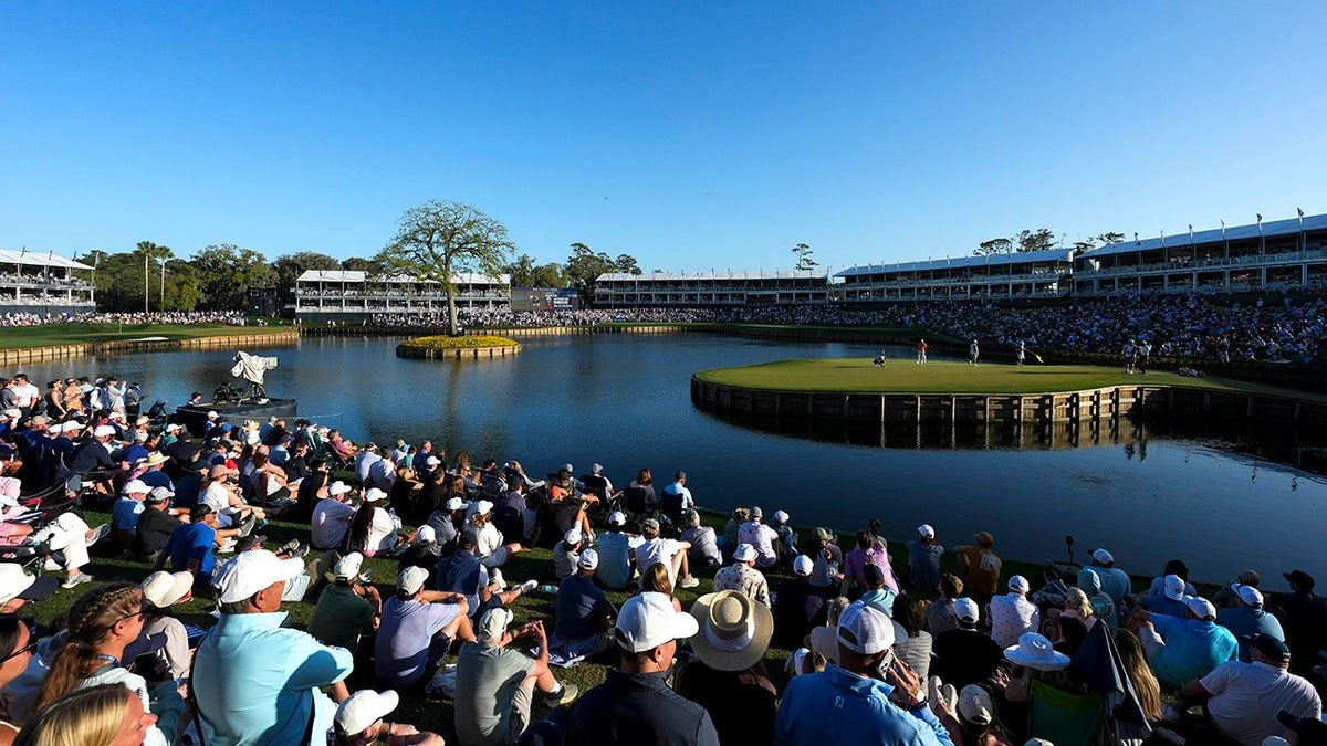 General view of the 17th hole at TPC Sawgrass