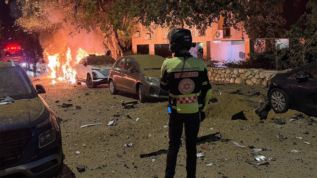 fiery aftermath of iranian ballistic missile attack