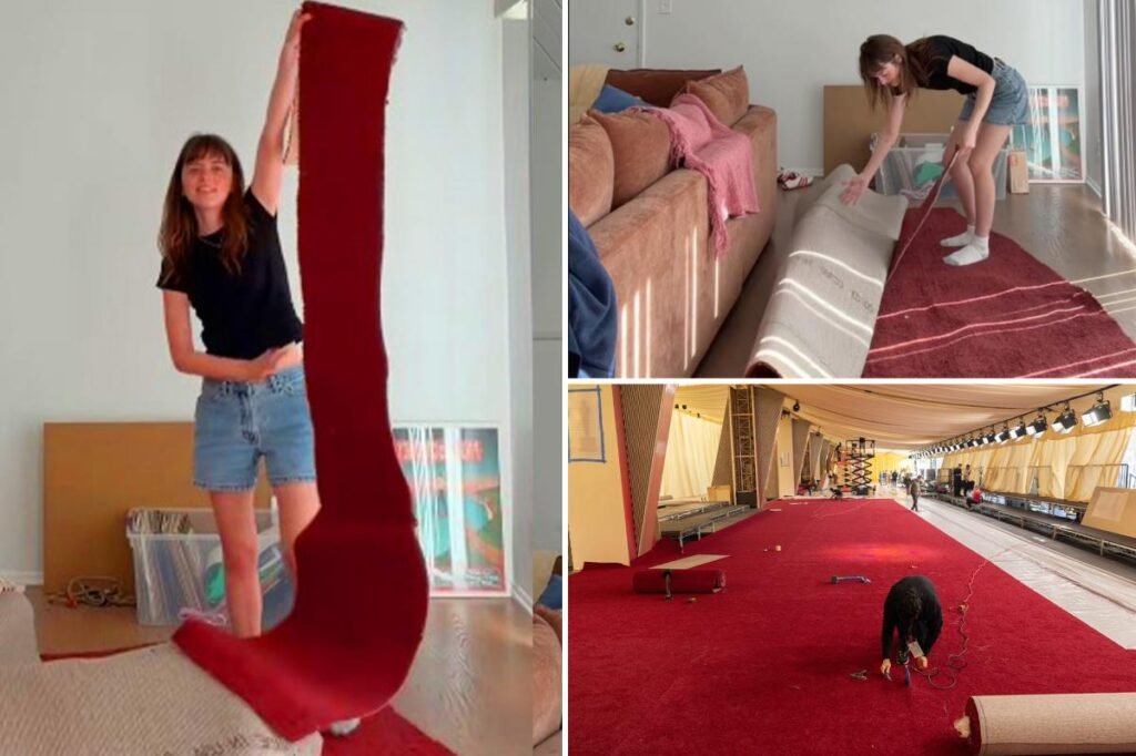 Oscars red carpet finds new home in woman’s apartment after its thrown in dumpster, Tiktok video reveals