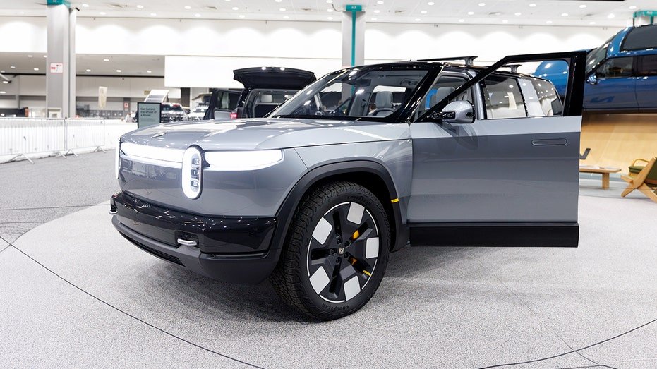 A Rivian R2 at the LA Auto Show.