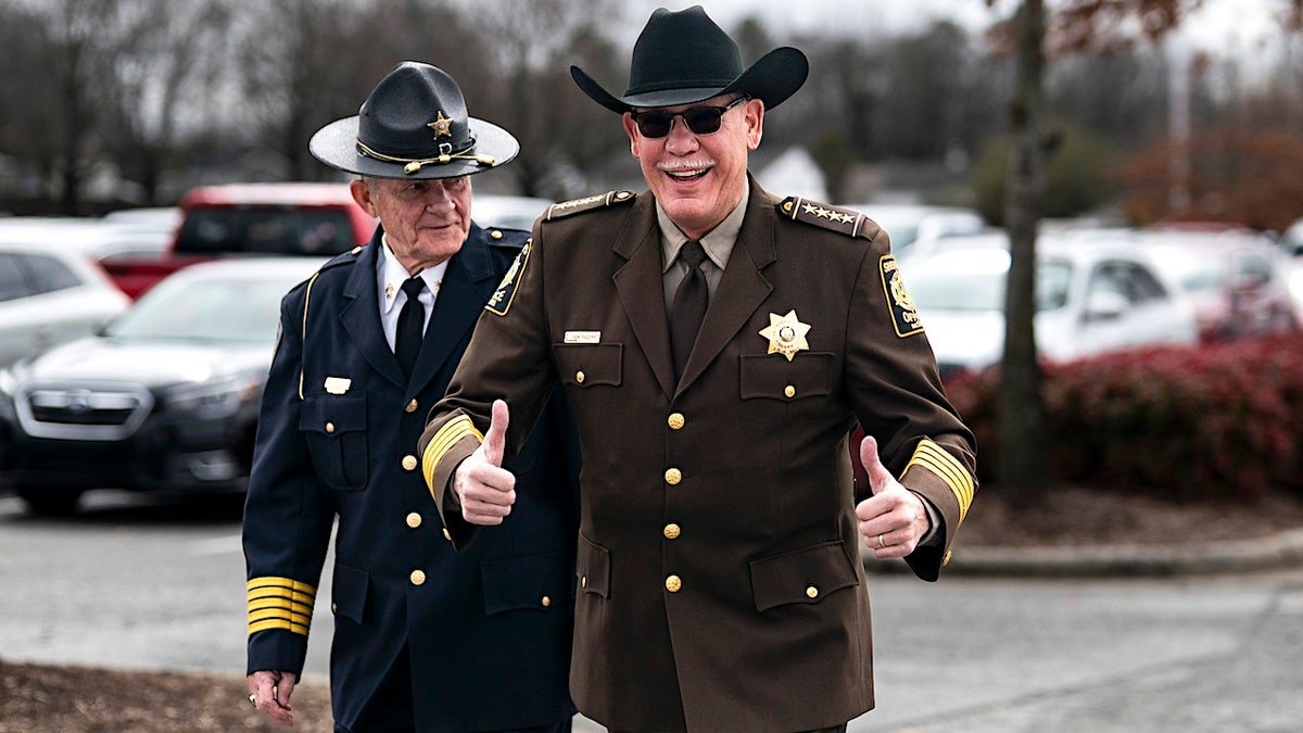 Terry Johnson, Sheriff of Alamance County, North Carolina, left, and Sam Page, Sheriff of Rockingham County