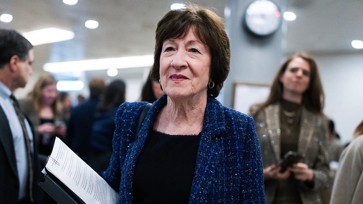 Sen. Susan Collins, R-Maine, in the Senate subway