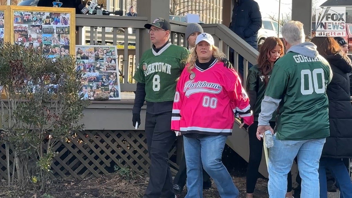 Tom, Jessica and Madelon Gorman thank supporters Sheridan gorman vigil