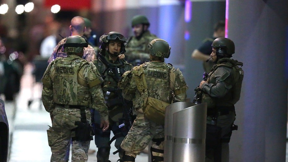 swat and medic teams at airport