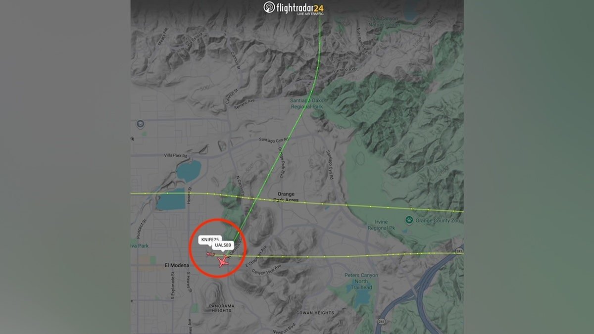 A map of the aircraft path showed the near-collision in California.