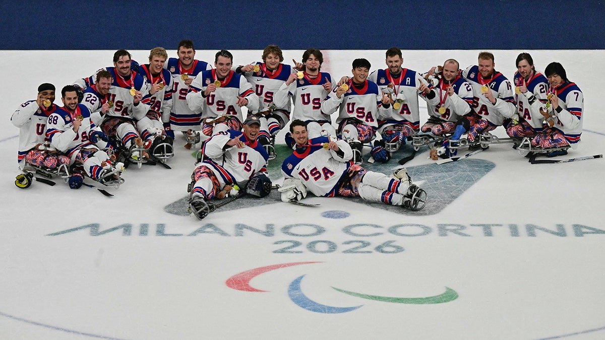U.S. paralympic hockey team after winning