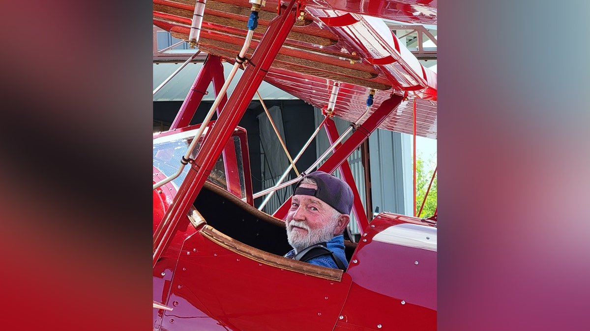 pastor william schonemann in an airplane