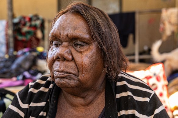 Peggy Rockman Granites crying for her missing granddaughter, just hours before Sharon Granites’ body was found. 