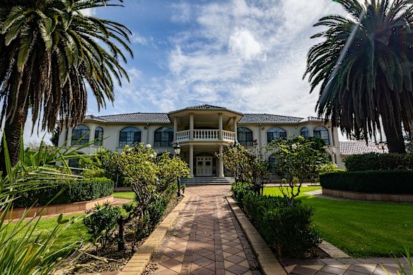 The Andrianakos family mansion sits on an acreage in Greenvale. 