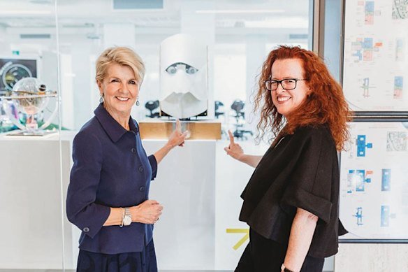 Julie Bishop and Genevieve Bell at the ANU’s School of Cybernetics launch in 2022
