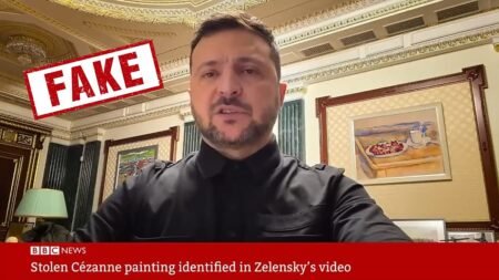Does Zelenskyy have a stolen painting in his office?