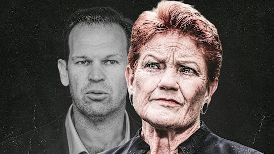 Matt Canavan and Pauline Hanson.
