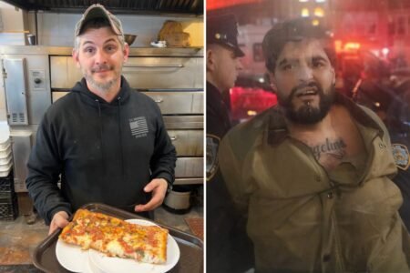 Exclusive | NYC pizzeria owner slices through threat from knife-wielding hooligan – again