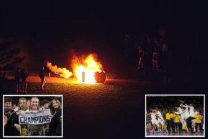 Michigan basketball fans set dozens of fires after team wins first national championship in 37 years Michigan basketball fans set dozens of fires after team wins first national championship in 37 years