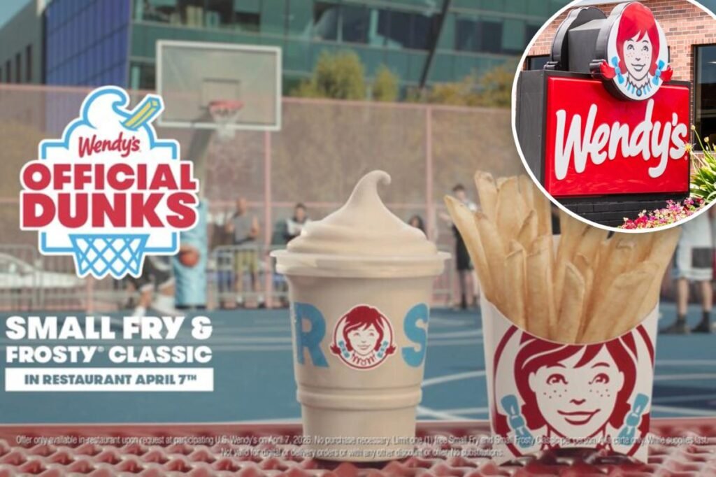 Wendy’s is giving away free Frostys and fries today in honor of March Madness ‘dunk’ day Wendy’s is giving away free Frostys and fries today in honor of March Madness ‘dunk’ day