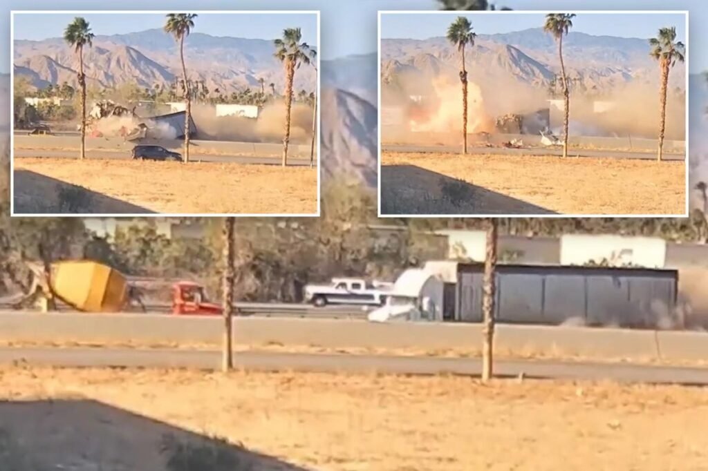 Horrifying moment big rig careens into cement truck in deadly pileup on major freeway