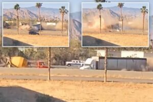 Horrifying moment big rig careens into cement truck in deadly pileup on major freeway