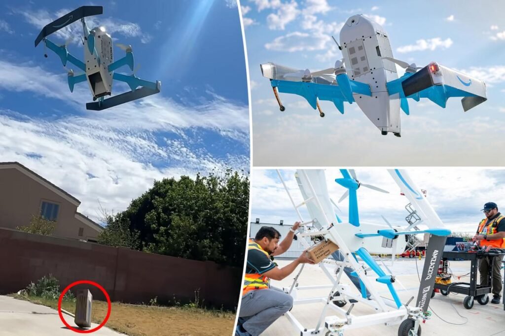 Amazon customers furious as delivery drones drop boxes from 10 feet in the air — damaging orders: ‘F–k outta here’