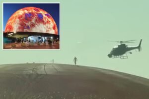 Mysterious figure captured scaling iconic Las Vegas Sphere appears to be celebrity daredevil Alex Honnold